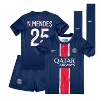 Paris Saint-Germain Nuno Mendes #25 Fotballklær Hjemmedraktsett Barn 2024-25 Kortermet (+ korte bukser)